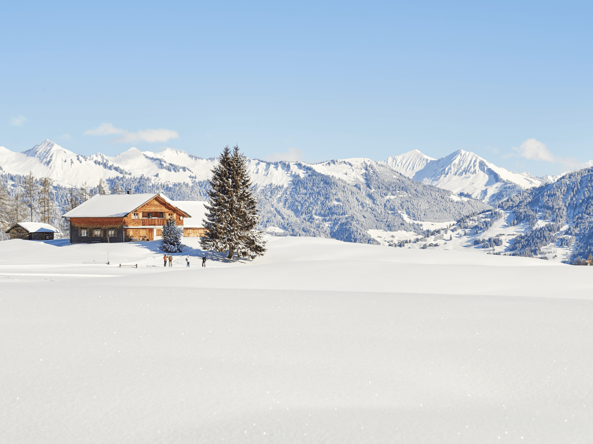 Tschengla und Alpe Rona im Winter im Brandnertal